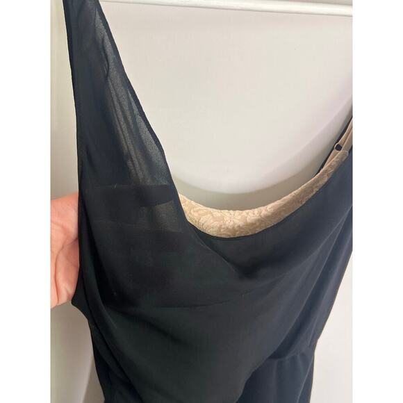 Alice + Olivia Employed Y2K Silk Sleeveless Cowl Neck Blouson Mini Dress Black 8 - Picture 5 of 11